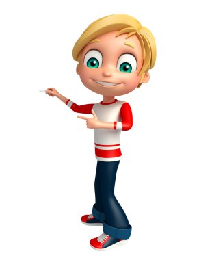 Çocuk çocuk tebeşir sopa ile