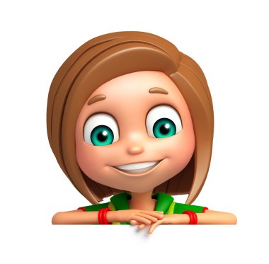 Çocuk kız komik poza sahip