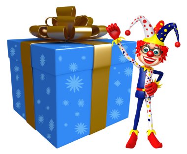Hediye kutusu ile palyaço