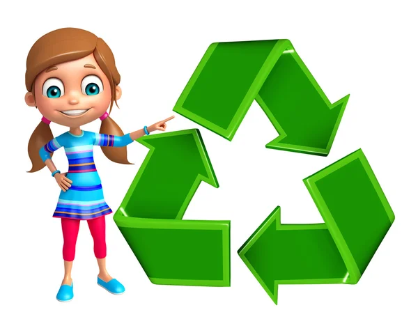 Niña con reciclaje — Foto de Stock