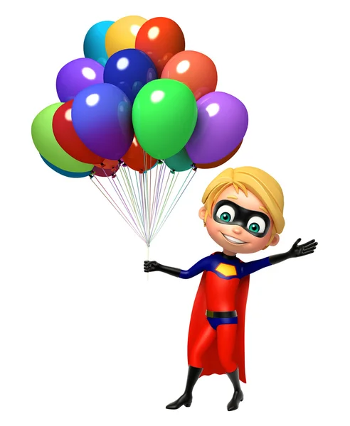 Superboy s balónky — Stock fotografie