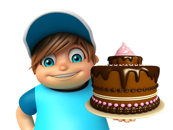 ケーキと子供男の子 — ストック写真