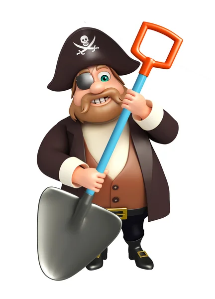 Pirat mit Baggerschaufel — Stockfoto