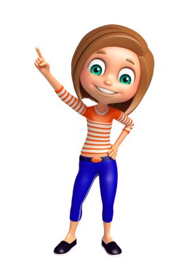 İşaret poz ile çocuk kız