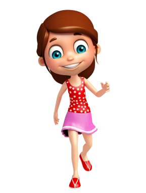 Poz yürüme ile çocuk kız