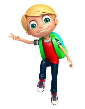 Çocuk çocuk okul çantası ile