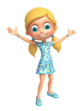 Çocuk kız komik poza sahip