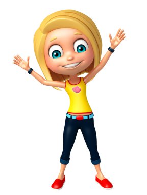 Çocuk kız komik poza sahip