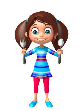 Kaşık ile çocuk kız