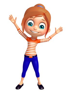 Çocuk kız komik poza sahip