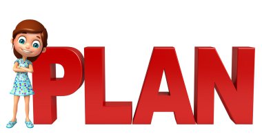 çocuk kız planı işareti ile