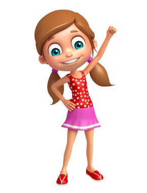 Çocuk kız komik poza sahip