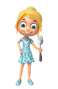 Kaşık ile çocuk kız