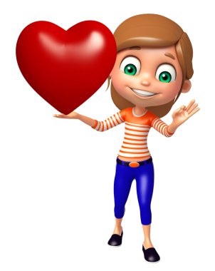 Kalp ile çocuk kız