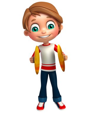 Çocuk çocuk müzik aleti ile