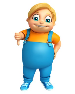 Çocuk evlat başparmak ile poz