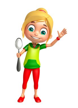 Kaşık ile çocuk kız