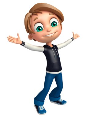 Çocuk çocuk komik poza sahip