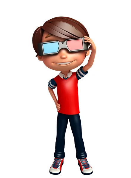 Kid boy with 3D gogal — Stock Photo, Image