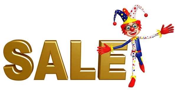 Clown with Sale sign — Stock Photo, Image