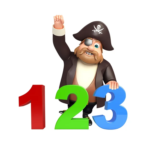 Pirat mit 123 Zeichen — Stockfoto