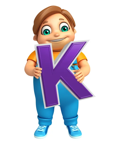 Menino com alfabeto K — Fotografia de Stock