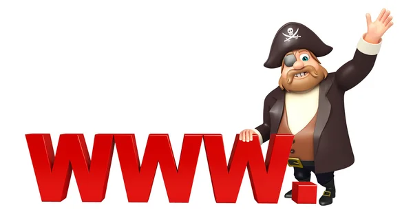Pirata con WWW.sign —  Fotos de Stock
