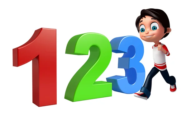 Kid boy with 123 sign — Stock Photo, Image