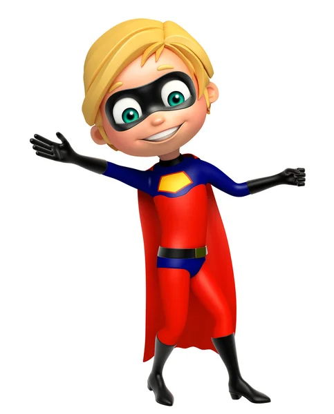 Superboy s legrační pozice — Stock fotografie