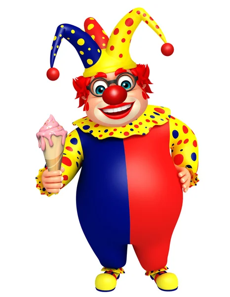 Clown con Icecream — Foto Stock