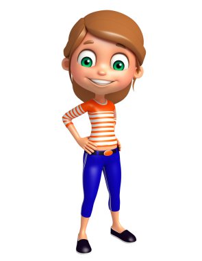 Çocuk kız komik poza sahip