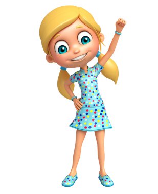 Çocuk kız komik poza sahip