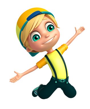 çocuk çocuk atlama poz ile