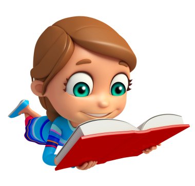 çocuk kız kitap ile 