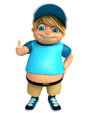 Çocuk çocuk ile baş parmakları poz