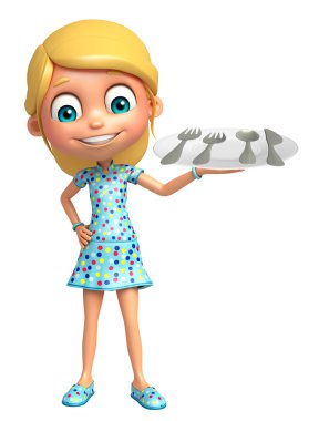 çocuk kızla yemek tabağı