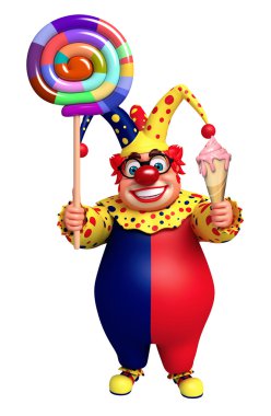 Lolipop ve dondurmalı palyaço