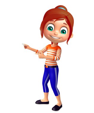 Tebeşir sopa ile çocuk kız