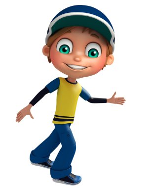 Çocuk çocuk çalışan poz ile