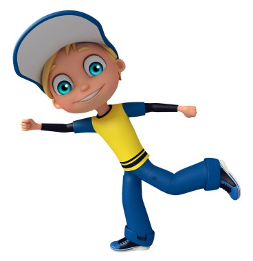 Çocuk çocuk çalışan poz ile