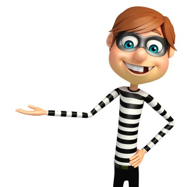 Illustration of cartoon thief clipart