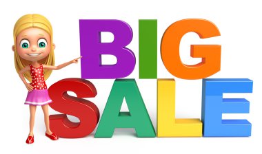 çocuk kız Bigsale işareti ile