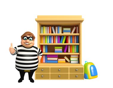 illüstrasyon karikatür hırsız ile