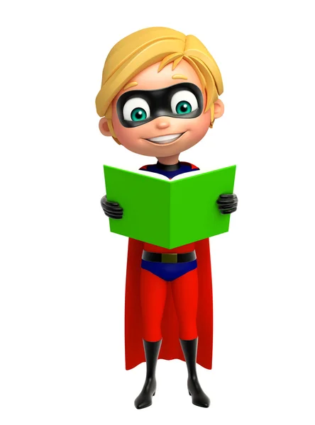 Superboy s knihou — Stock fotografie