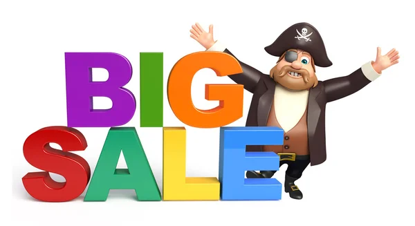 Pirate with  Big sale — Stock Photo, Image