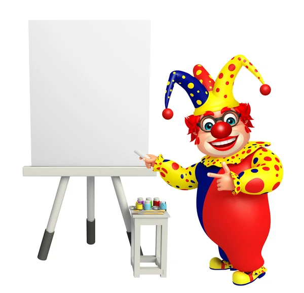 Clown con Easel board — Foto Stock