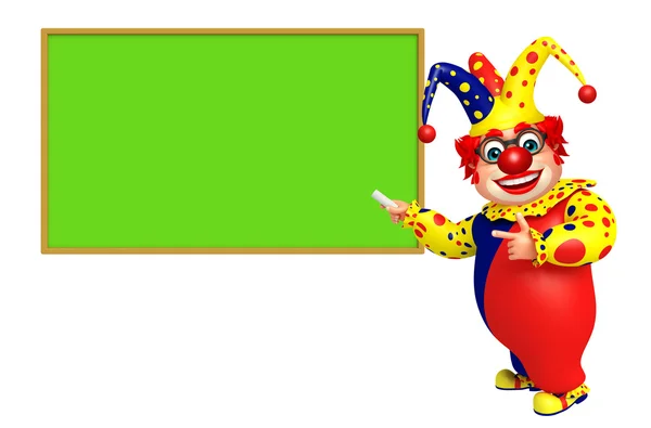 Clown met zwarte bord — Stockfoto