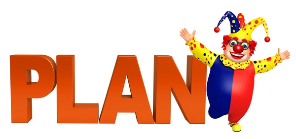 Clown met Plan teken — Stockfoto
