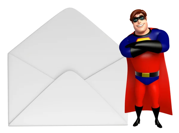 Superhrdina s poštou — Stock fotografie