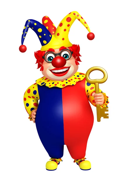 Clown med nyckel — Stockfoto